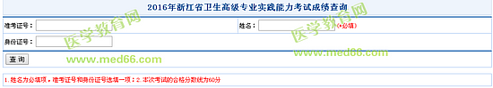 2016年浙江省中西醫(yī)結合主任醫(yī)師考試成績查詢入口