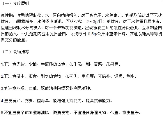 小兒腎炎主要可以通過哪些食物進行治療？