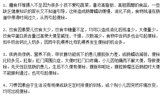 日常生活中易引起小兒便秘的原因有哪些？