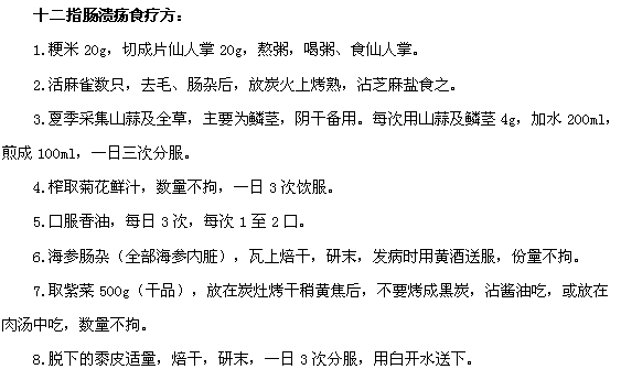 十二指腸潰瘍的八大食療方法