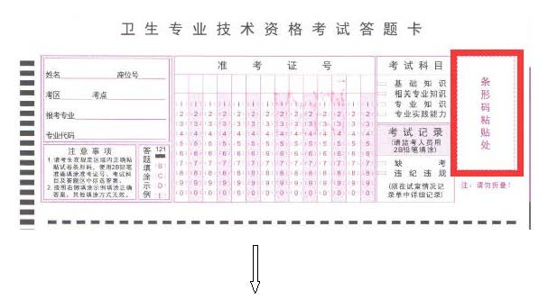 2017年衛(wèi)生資格考試護理學（師）專業(yè)試卷條形碼操作指南