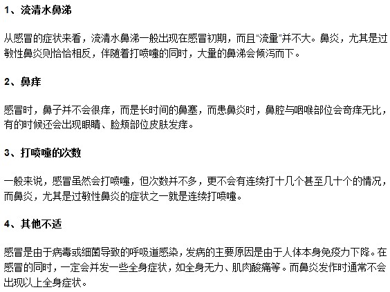 教你如何從癥狀表現(xiàn)區(qū)分鼻炎與感冒