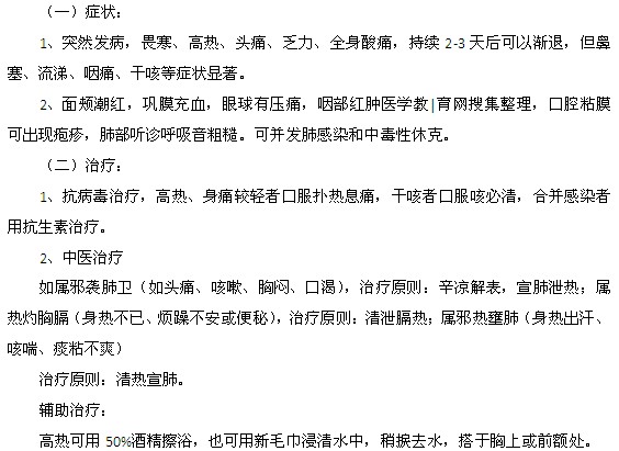 流行性感冒的癥狀及治療方法