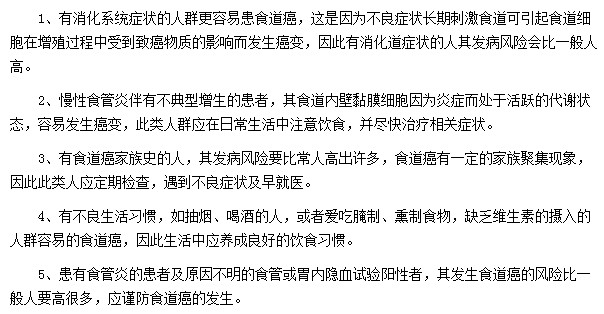 哪些人群屬于食管癌的高危人群？