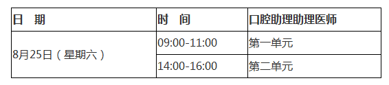 2018年口腔執(zhí)業(yè)助理醫(yī)師筆試考試具體安排