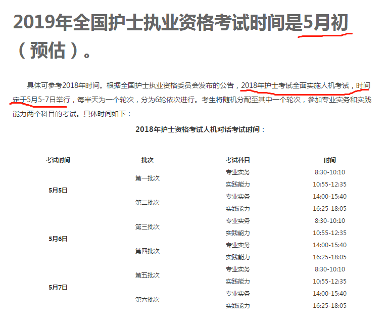 19護(hù)士資格證考試時間出爐