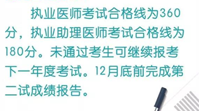 國家2018年臨床執(zhí)業(yè)醫(yī)師“一年兩試”二次考試分?jǐn)?shù)線已確定