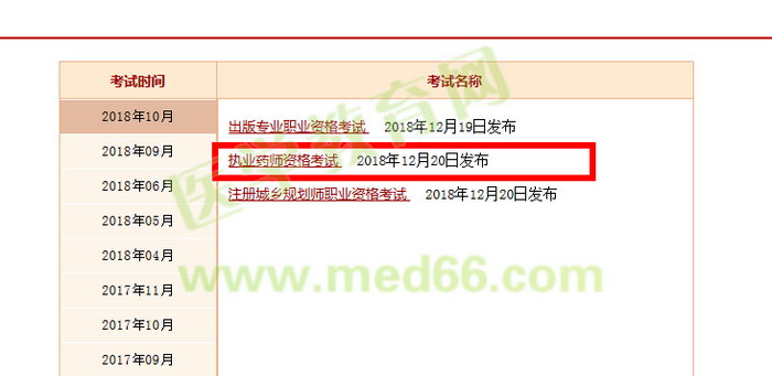 中國(guó)人事考試網(wǎng)2018年執(zhí)業(yè)藥師考試成績(jī)查詢(xún)?nèi)肟?2月20日開(kāi)通