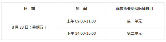 2019年臨床助理醫(yī)師考試時(shí)間
