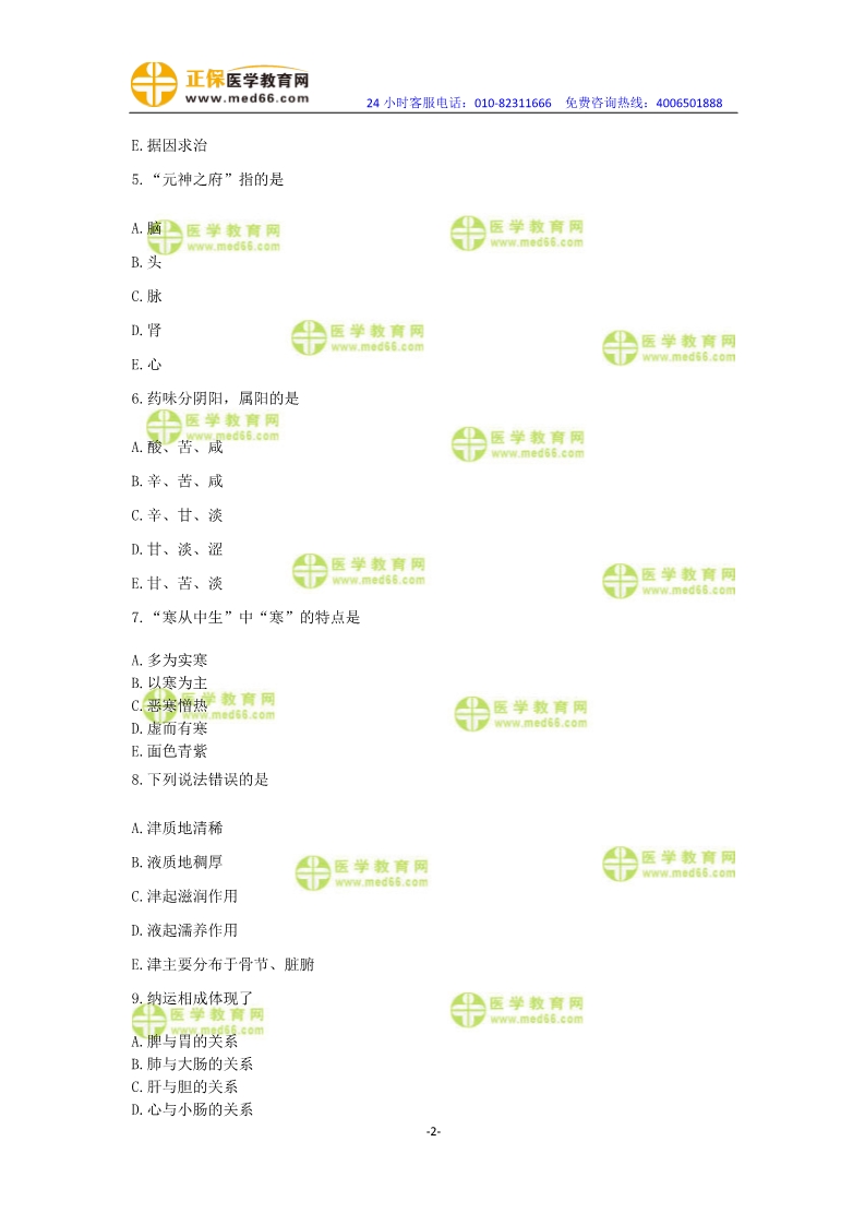 2019年中醫(yī)執(zhí)業(yè)醫(yī)師二試模考測評(píng)試卷