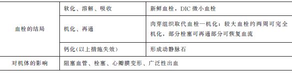 血栓的結(jié)局和對(duì)機(jī)體影響