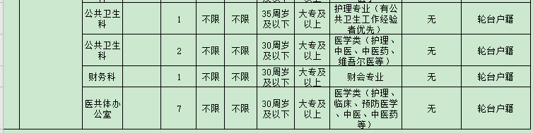 2020年新疆輪臺縣面向社會公開招聘編制外工作人員職位表（27人）2