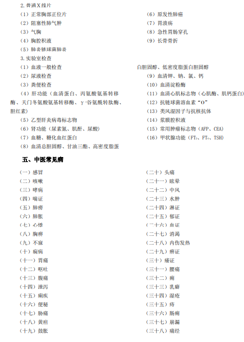 2020中醫(yī)助理實踐技能考試大綱4