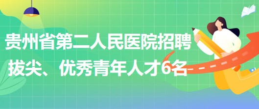 貴州省第二人民醫(yī)院招聘拔尖人才1名、優(yōu)秀青年人才5名