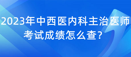 2023年中西醫(yī)內(nèi)科主治醫(yī)師考試成績怎么查？