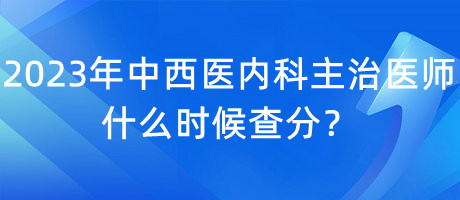 2023年中西醫(yī)內(nèi)科主治醫(yī)師什么時候查分？