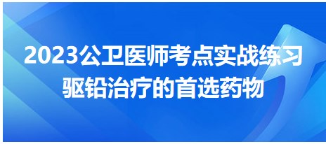 2023公衛(wèi)醫(yī)師考點實戰(zhàn)練習-驅(qū)鉛治療首選藥物