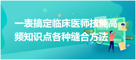 一表搞定臨床醫(yī)師技能高頻知識點各種縫合方法