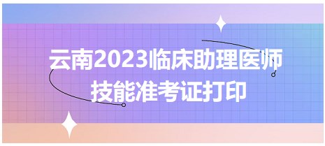 云南2023臨床助理醫(yī)師技能準(zhǔn)考證打印