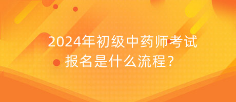 2024年初級中藥師考試報名是什么流程？