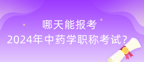 哪天能報(bào)考2024年中藥學(xué)職稱考試？