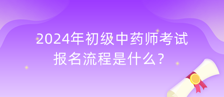 2024年初級中藥師考試報名流程是什么？