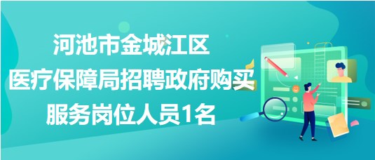 廣西河池市金城江區(qū)醫(yī)療保障局招聘政府購(gòu)買(mǎi)服務(wù)崗位人員1名